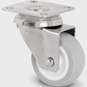 Resim Burak Gri Beyaz 50 mm Tablalı PVC Tekerlek (0552ZHG) 