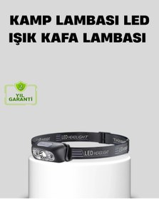 Resim Bfs Şarjlı Led Kafa Feneri 4 Modlu Akıllı Sensörlü Far Su Geçirmez Ipx5 Kamp Ve Balıkçı Lambası Çok Renkli 