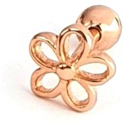 Resim Ose Shop Çiçek Figürlü 925AYAR Gümüş Rose Tragus Kıkırdak Piercing 