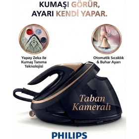 Resim Philips 9 Bar Endüstriyel Güçte Profesyonel Buhar Kazanlı Ütü - 750G Şok Buhar, 3100W Turbo Isınma, Ultra Hafif Dikey Kullanım Imkanı 