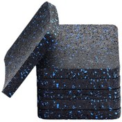 Resim Koşuad Mat Pedleri, Egzersiz Ekipmanı Mat Koruma İçin Yüksek Yoğunluklu Kauçuk 3,94 'x 3.94' X 0.5 ' 6 Adet Siyah 