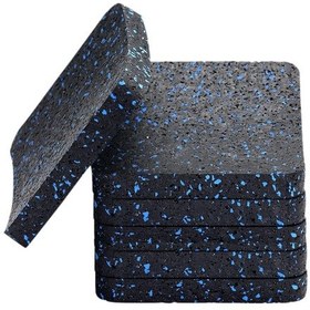 Resim Koşuad Mat Pedleri, Egzersiz Ekipmanı Mat Koruma İçin Yüksek Yoğunluklu Kauçuk 3,94 'x 3.94' X 0.5 ' 6 Adet Siyah 