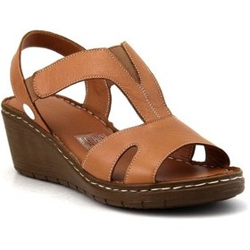 Resim Mammamia D23YS-1055 Deri Comfort Kadın Sandalet - Taba 