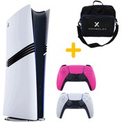 Resim Sony PlayStation 5 Pro 2TB Konsol (CFI-7021 Avrupa) Çift Kol Pembe + ConsoleX Çanta 