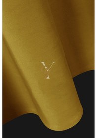 Resim İpek Kadife Fon Perde V-26 Sarı Sarı 