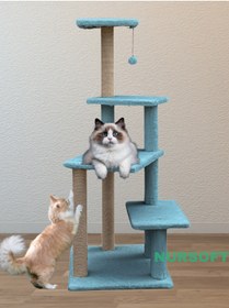 Resim Nursoft Premium Tırmalama Tahtası Çok Katlı Uzun Boy Büyük Boy Kedi Ağacı 