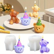 Resim 3D Ayı Mum Silikon Kalıp - DIY Doğum Günü Mumları, Sabun, Reçine Döküm ve Alçı Kil El Sanatları için Sevimli Ayı Tasarımı | El Yapımı Ev Dekorasyonu, El Sanatları Malzemeleri, Silikon Mum Kalıpları, Dekoratif Mum Kalıpları, Dayanıklı El Sanatları Kalıpları 