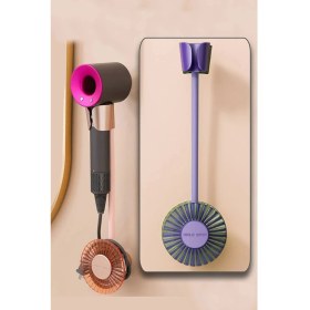 Resim Esnek ve Kademeli Duvar Monteli Saç Kurutma Tutucu, Yeşil 