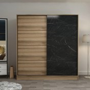 Resim Minar Kale 2 Kapaklı Sürgülü Dolap 180 cm - Dore/royal Mermer 210 cm 