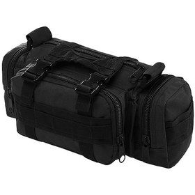 Resim Symbee Siyah Dikişli Çok Amaçlı Outdoor Çanta - Su Geçirmez 9000d Oxford, Bel/omuz/bisiklet Taşıma, Balıkçılık/fotoğrafçılık/spor İçin Siyah 