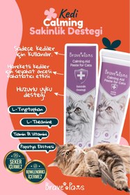 Resim BRAVE PAWS Kediler İçin Doğal Sakinleştirici Malt Macun -Kediler İçin Doğal Relaxi Malt Macun - Stres Karşıtı ve Sakinlik Desteği Kedi Maltı Calming Malt Paste 