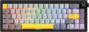 Resim Coverzone Ajazz AK650 Kablosuz Mekanik Klavye 3 Modlu TFT Ekranlı Hot-Swap-65 Tuşlu RGB Siyah/Dream Switch 