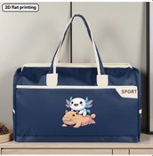 Resim Motion003 Büyük Kapasiteli Navy Blue Amerikan Semender Ve Kabala Desenli Spor Çantası Lacivert 