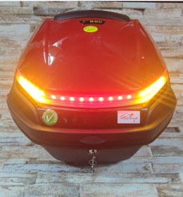 Resim Motosiklet Arka Çanta 33lt Işıklı Stop Sağ Sol Sinyal Kırmızı Kırmızı 