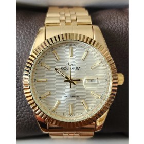 Resim Coliseum Rolex Görünümlü Çelik Kordon Altın Renkli Takvimli Erkek Kol Saati 