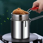 Resim Paslanmaz Çelik Derin Kızartma Makinesi ve Filtre Rafı - Kompakt & Kullanımı Kolay - Patates Cipsleri, Fransız Patatesi, Balık ve Tavuk için Mükemmel - Evde Pişirme İçin Temel Mutfak Aleti 