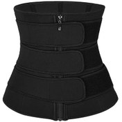 Resim Kangvka Siyah 2xl Fermuarlı Bel Sınırlayıcı, 9 Çelik Kemiği İle Omuz Desteği, Terlemeyi Artırır, Yağ Yakımı Ve Vücut Şekillendirme SIYAH 