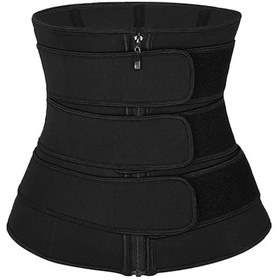 Resim Kangvka Siyah 2xl Fermuarlı Bel Sınırlayıcı, 9 Çelik Kemiği İle Omuz Desteği, Terlemeyi Artırır, Yağ Yakımı Ve Vücut Şekillendirme SIYAH 