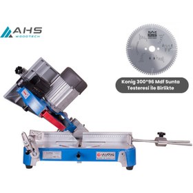 Resim Woodtech Uludağ 1.5 HP 300 MM Yatarlı Gönye Kesme Makinesi Konig 300*96 Mdf Sunta Testeresi İle Birlikte 