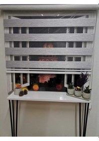 Resim Bambu Raks Gri Zebra Perde Açık Gri 