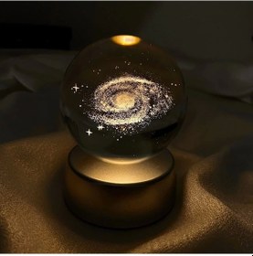 Resim Samanyolu Plastik Altlıklı Işıklı Cam Küre 6 Cm Çok Renkli 