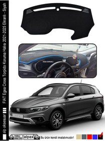 Resim Fıat Egea Cross Torpido Koruma Halısı 2021-2025 Ekranlı Modele Özel Üretim - Kenarı Siyah 