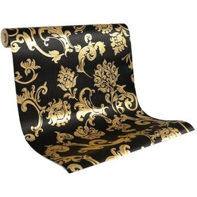 Resim Duvar Kağıdı Siyah&Altın Damask Dash Design Gold Collar -Vinil 