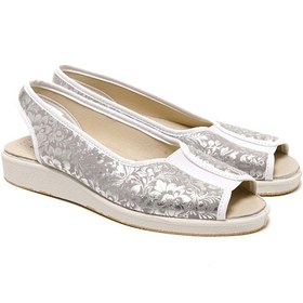 Resim Sandalet Kadın 983 Green Life Stretch Women's Footwear Silver Silver Gri 