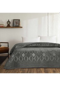 Resim Taç Tessra Embos Battaniye Antrasıt Çk Beyaz 