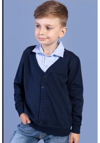 Resim Toontoy Kids Toontoy Erkek Çocuk Düğmeli Okul Hırka Siyah 