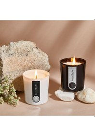 Resim Selka Home - Bliss 2'li Cam Tasarım Kokulu Candle Mum Siyah - Beyaz 