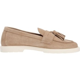 Resim Tommy Hilfiger Hafif Süet Kadın Püsküllü Bej Loafer-13200 Sandalwood 
