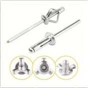 Resim 50 adet M4 5/32" Alüminyum Üç Katlı Gölgeli Düzenli Çiviler - Araba, Ev ve Endüstriyel Kullanım için Push-in Pop Çiviler, Yuvarlak Başlı Yük Dağıtan Bulb Çiviler, Dayanıklı Metal Bağlantı Elemanları, Araba Parçaları için Çiviler, Araba Bağlantı Elemanları, Şık Metalik Bitiş, Dayanıklı Yapı 