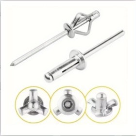 Resim 50 adet M4 5/32" Alüminyum Üç Katlı Gölgeli Düzenli Çiviler - Araba, Ev ve Endüstriyel Kullanım için Push-in Pop Çiviler, Yuvarlak Başlı Yük Dağıtan Bulb Çiviler, Dayanıklı Metal Bağlantı Elemanları, Araba Parçaları için Çiviler, Araba Bağlantı Elemanları, Şık Metalik Bitiş, Dayanıklı Yapı 
