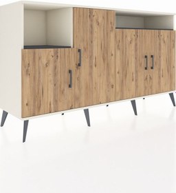 Resim Hyperion Konsol 5 Raflı 4 Kapaklı 176x44x99 Aytaşı-çam/antrasit Aytaşı-çam/antrasit 