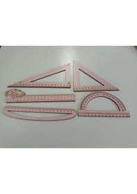 Resim Cetvel Takımı 5 Li Set 3 Mm Mdf Matematik-okul İçin 
