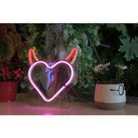 Resim Neon Tabela Neon Dekoratif Duvar Aydınlatması Kalp Renkli 