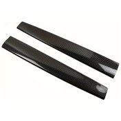 Resim Honeybeeshop For Tesla Model 3 Y 2020 2024 Siyah Parlak Karbon Fiber 2 Adet Araba İç Aksesuar Gösterge Kapı Paneli Dekoratif Etiket 