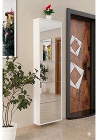 Resim İlter 5 Kapaklı Aynalı Metal Ayakkabılık - Paslanmaz Dış Mekan Uyumlu Beyaz 