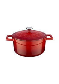 Resim Lava Döküm Yuvarlak Tencere Çap 20 cm - Folk Mavi 