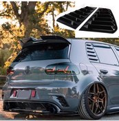 Resim Vw Golf 6 2008-2012 Kelebek Cam Vizörü Kaplaması GTI Logolu Piano Black 