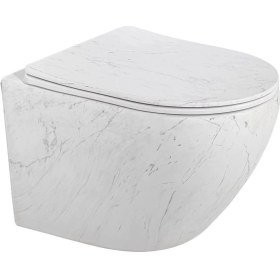 Resim Lena - Asma Klozet Mermer Desenli Mat Beyaz Kapak Dahil Outlet - ET-W1200M8- 