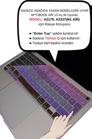 Resim Mcstorey Macbook Air M1 Klavye Koruyucu (TÜRKÇE Q) A2337 A2179 Ile Uyumlu Ombre 