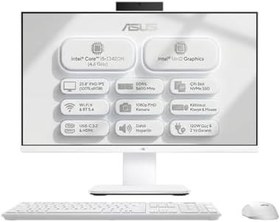 Resim Asus V400 i5-13420H 8GB 512GB SSD 23.8" FHD Windows 11 Pro Beyaz All In One Bilgisayar + Kablosuz Klavye/Mouse V440VAK-I58512W0D 005 