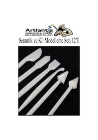 Resim Seramik Kil Çömlek Modelleme Seti 12 Parça 1 Paket Polimer Kil Şekillendirici Modelaj Oyma Temizleme Marzipan Çiçek 