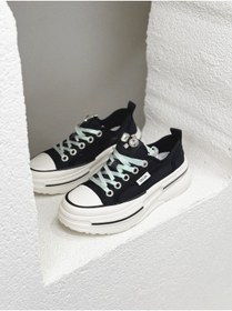 Resim Guja 25Y389 SİMLİ BAĞCIKLI TAŞLI 5CM KALIN TABAN SNEAKER SPOR AYAKKABI KADIN 