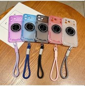 Resim Lumaworld Açık Mor İphone Uyumlu 15 İçin 360 Derece Dönen Şeffaf Mekanizmalı Lanyard Askılığı 