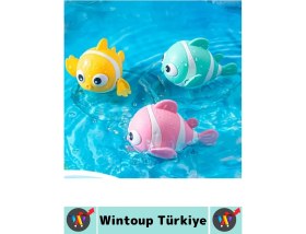 Resim Wintoup #bebekoyuncağı Çocuk El Göz Koordinasyon Motor Becerisi Gelişimi Banyo Havuz Sahil Ilgi Çekici Sevimli Balık Bebek Banyo Oyuncağı 2 Adet 