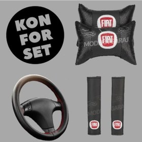 Resim Fiat Boyun Yastığı Kemer Kılıfı Dikmeli Direksiyon Kılıfı (447773335) 