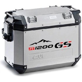 Resim Bmw R1200 Gs Motosiklet Çanta Siyah-Kırmızı Sticker Etiket Modeli 